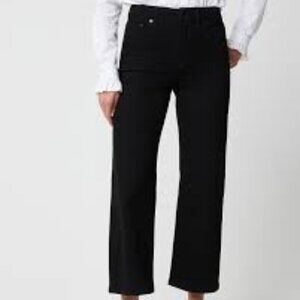J Crew Petite black wide-leg cropped jean in all-day stretch